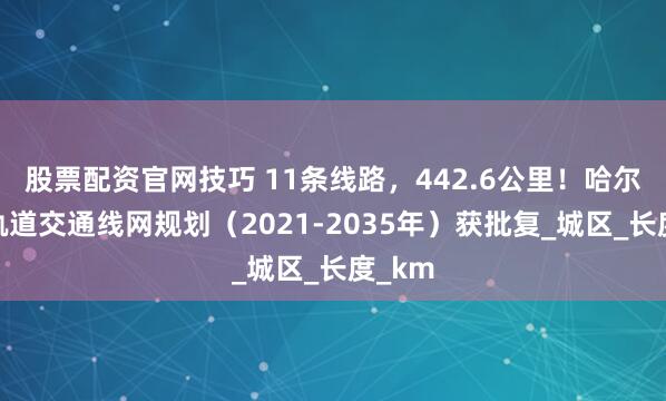 股票配资官网技巧 11条线路，442.6公里！哈尔滨市轨道交通线网规划（2021-2035年）获批复_城区_长度_km
